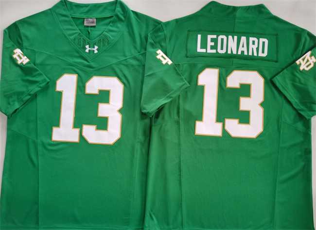 Mens Notre Dame Fighting Irish #13 Riley Leonard Green 2024 F.U.S.E. Limited Stitched Jersey